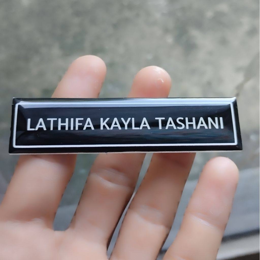 

Nametag Akrilik Lapis Resin / Nama dada / Pin Nama