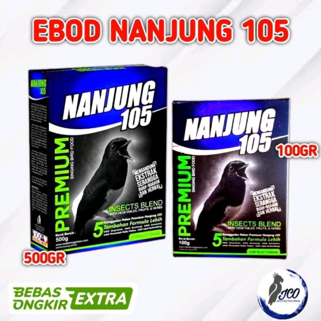 NANJUNG 105 VOER PELET EBOD JAYA PAKAN BURUNG LOMBA PUR NANJUNG 105 satu perkotak