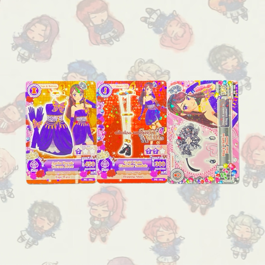 Aikatsu Promotion Card Spicy Ageha Ageha Purple Cocoon Dress Set Ran Shibuki