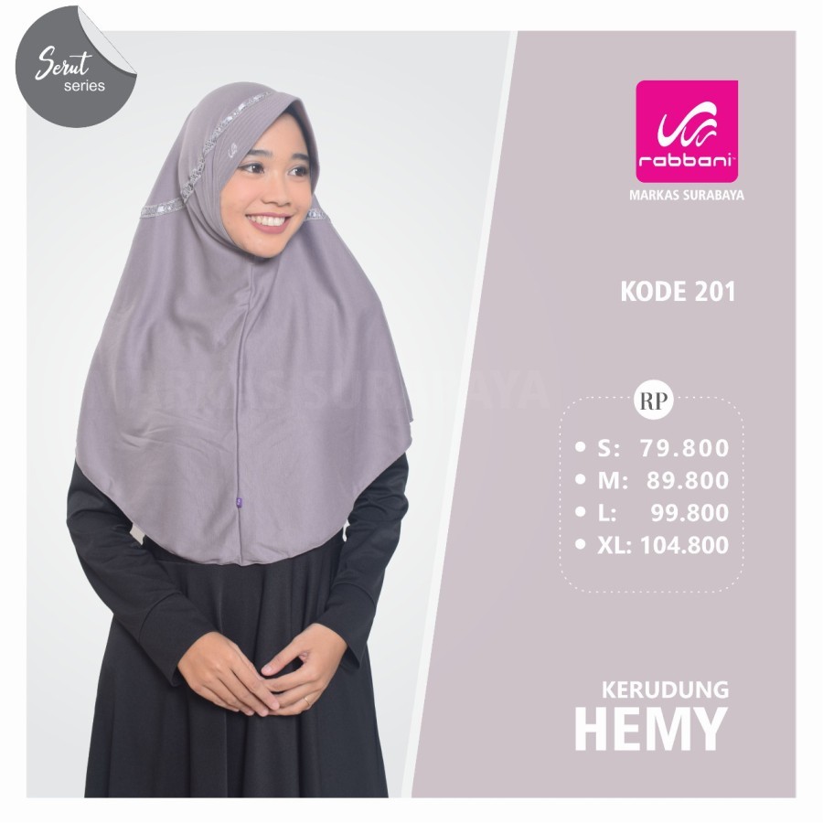 Kerudung Instan Rabbani Hemy Size M - Hijab Rabbani Hemy LX ukuran S