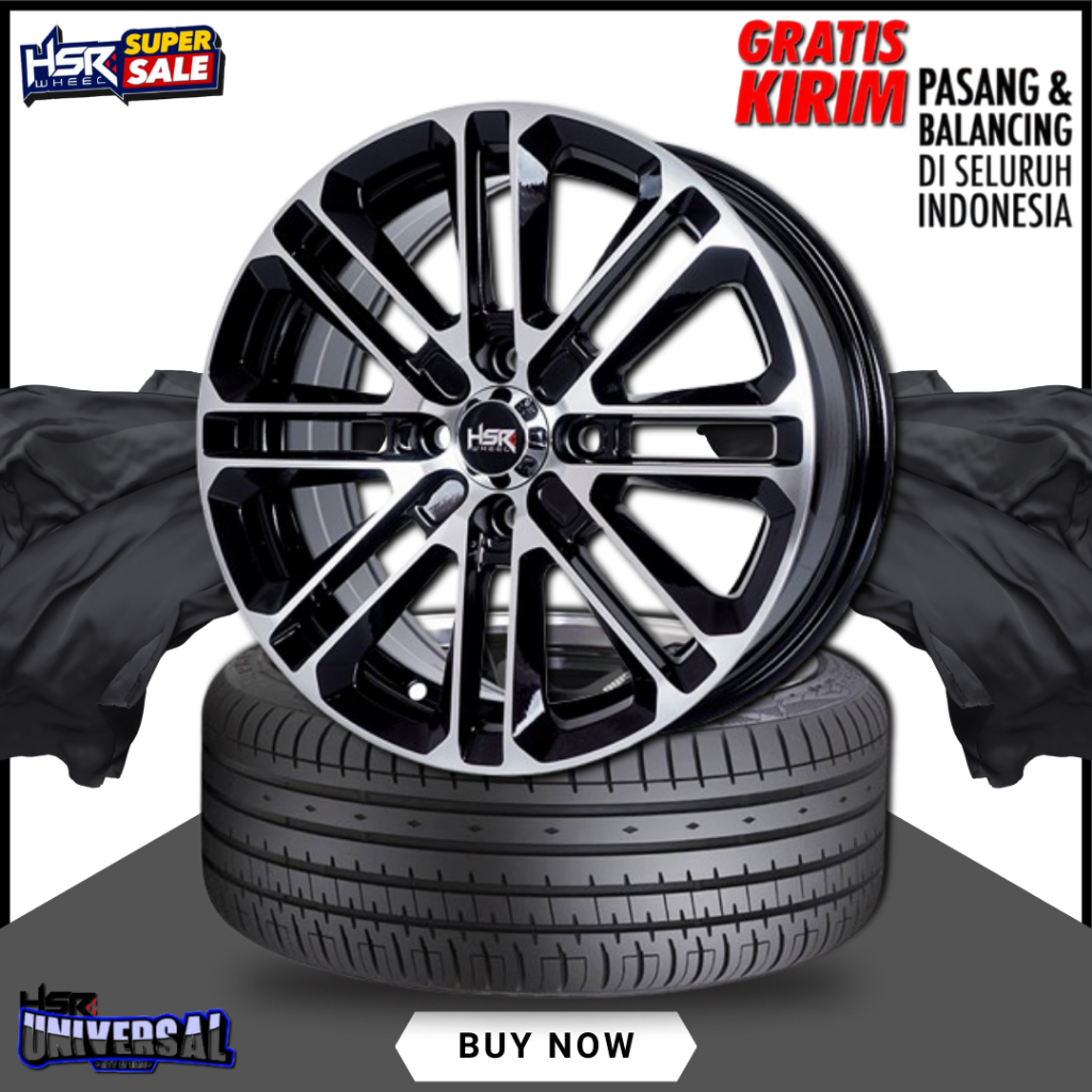 PAKETAN R15 VELG + BAN MOBIL VELG HSR ALKANI R15 + BAN ACCELERA PHI-R 195 50 R15