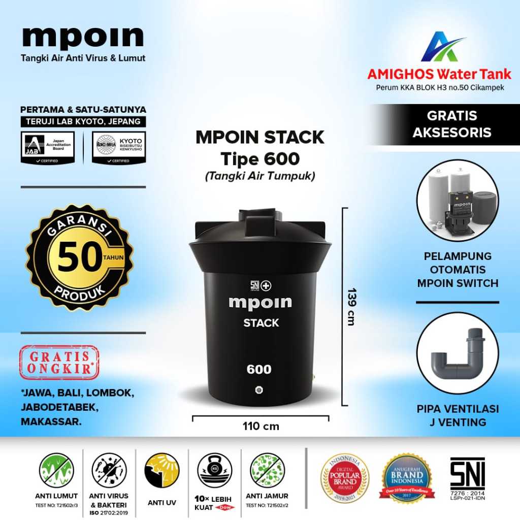 MPOIN Tangki Air Anti Lumut & Bakteri