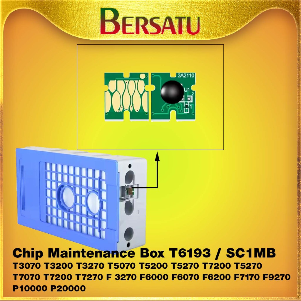 Chip Reset Maintenance Box C13T619300 Catridge T6193 SC1MB Cartridge Waste Ink Tank Cip Pembuangan T