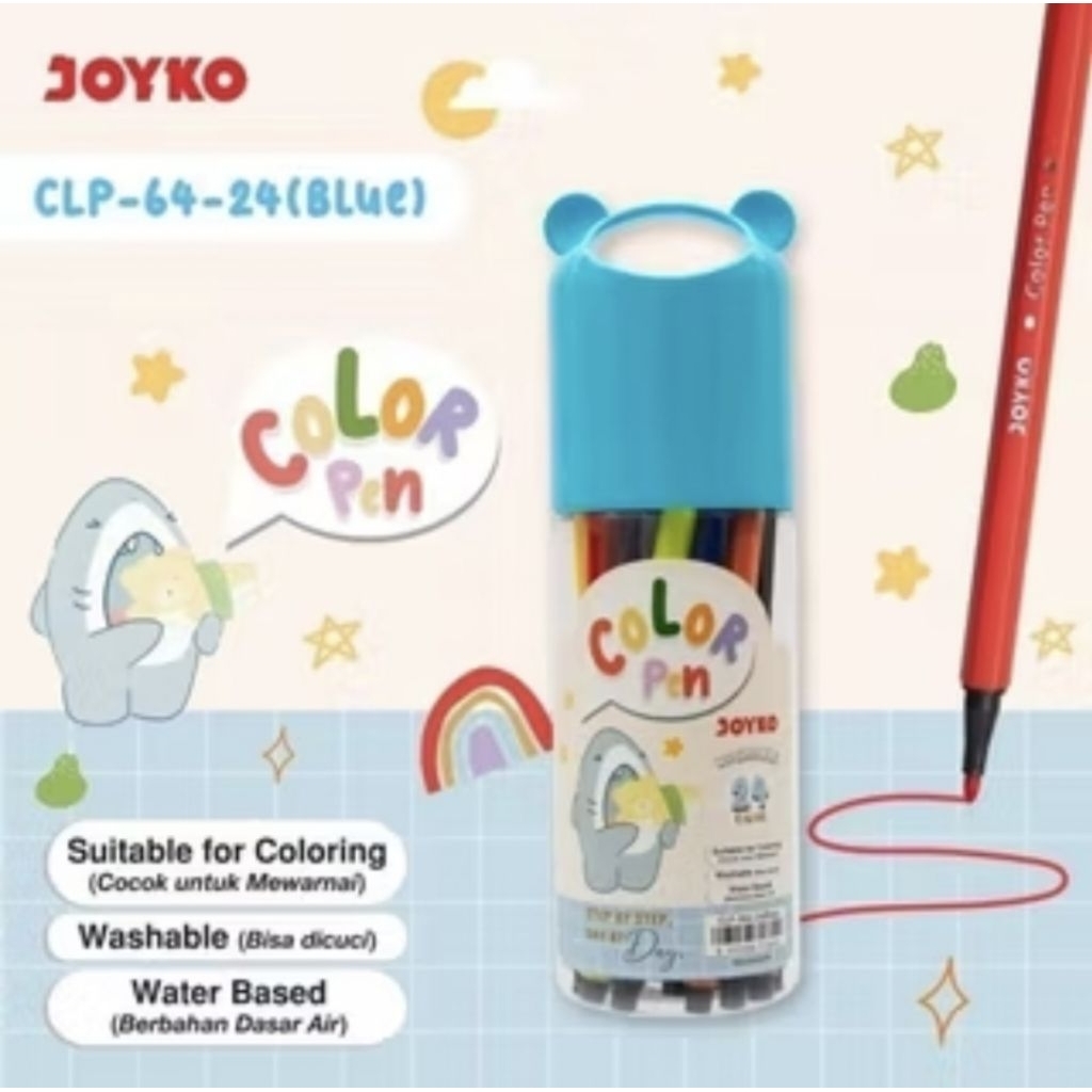 

JOYKO Color Pen CLP-064 12/24/36 Color Spidol Warna Washable Marker Murah Unik Lucu