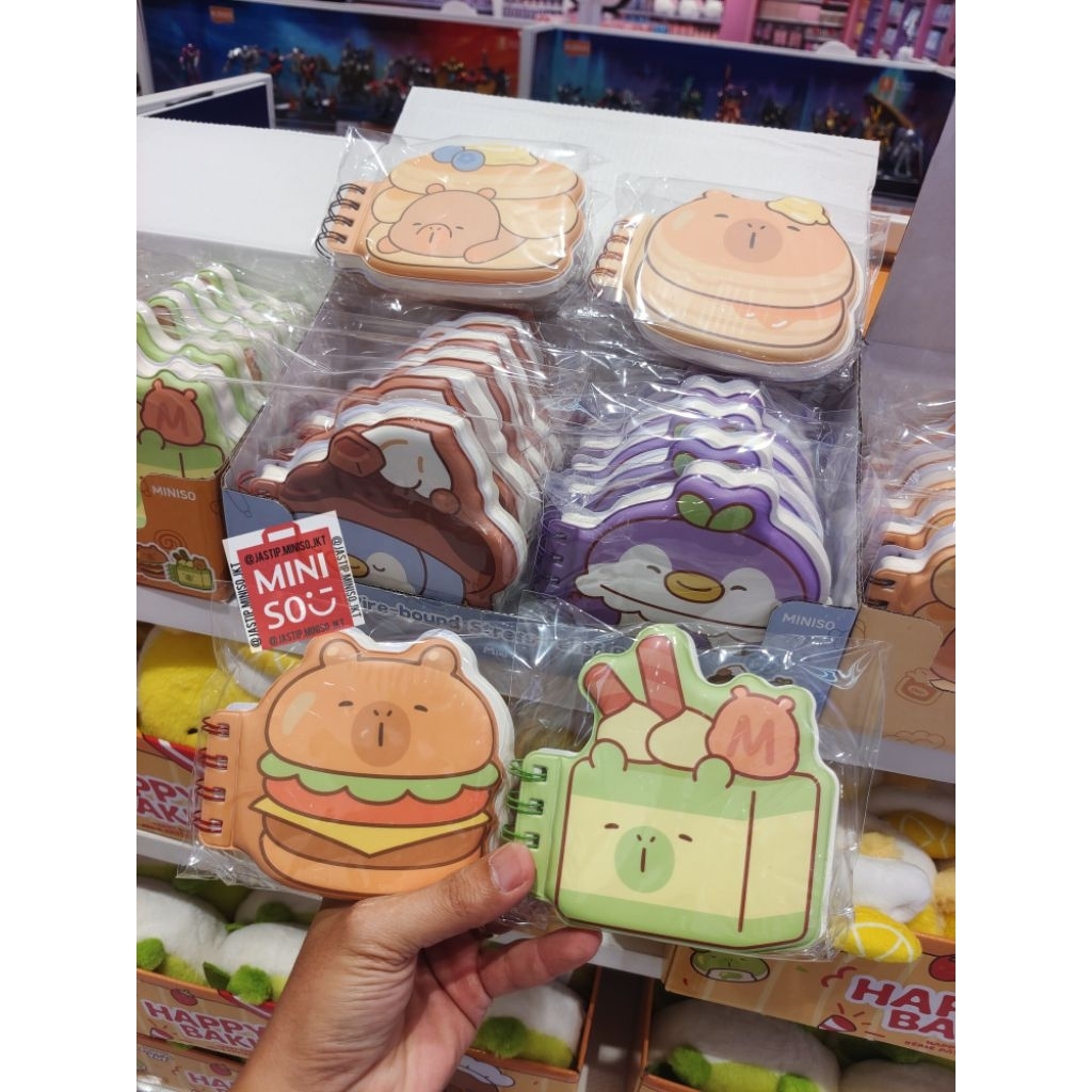 

MINISO Memo Book / Wire Bound Stress Relief HAPPY BAKING Series (12.6x12.3cm, 80 Sheets) BURGER / MATCHA CAKE / MINIPEN SOUFFLE / BLUEBERRY CAKE / PANCAKE / MIMIBARA SOUFFLE