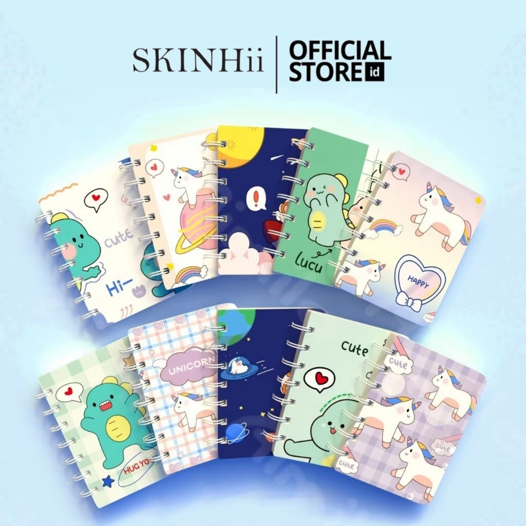 

SKINHii - 80 Lember Notebook A7 Scrapbook Mini Buku Kecil Catatan Notes Kecil