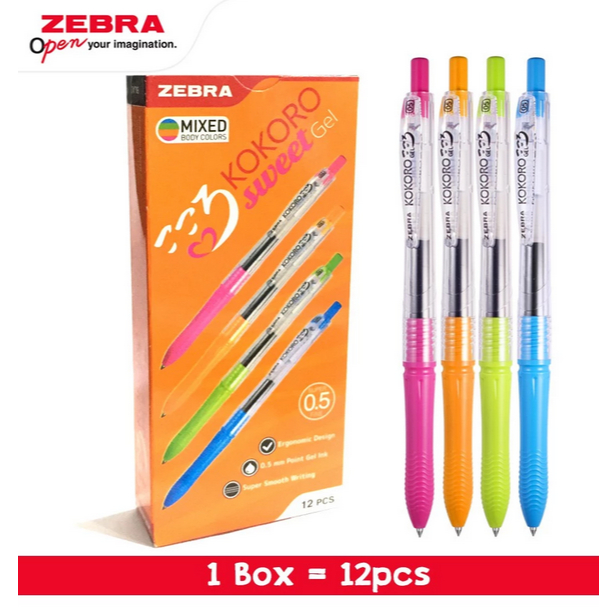 

PULPEN ZEBRA GEL PEN KOKORO 0,5mm / BOLPEN HITAM & BIRU