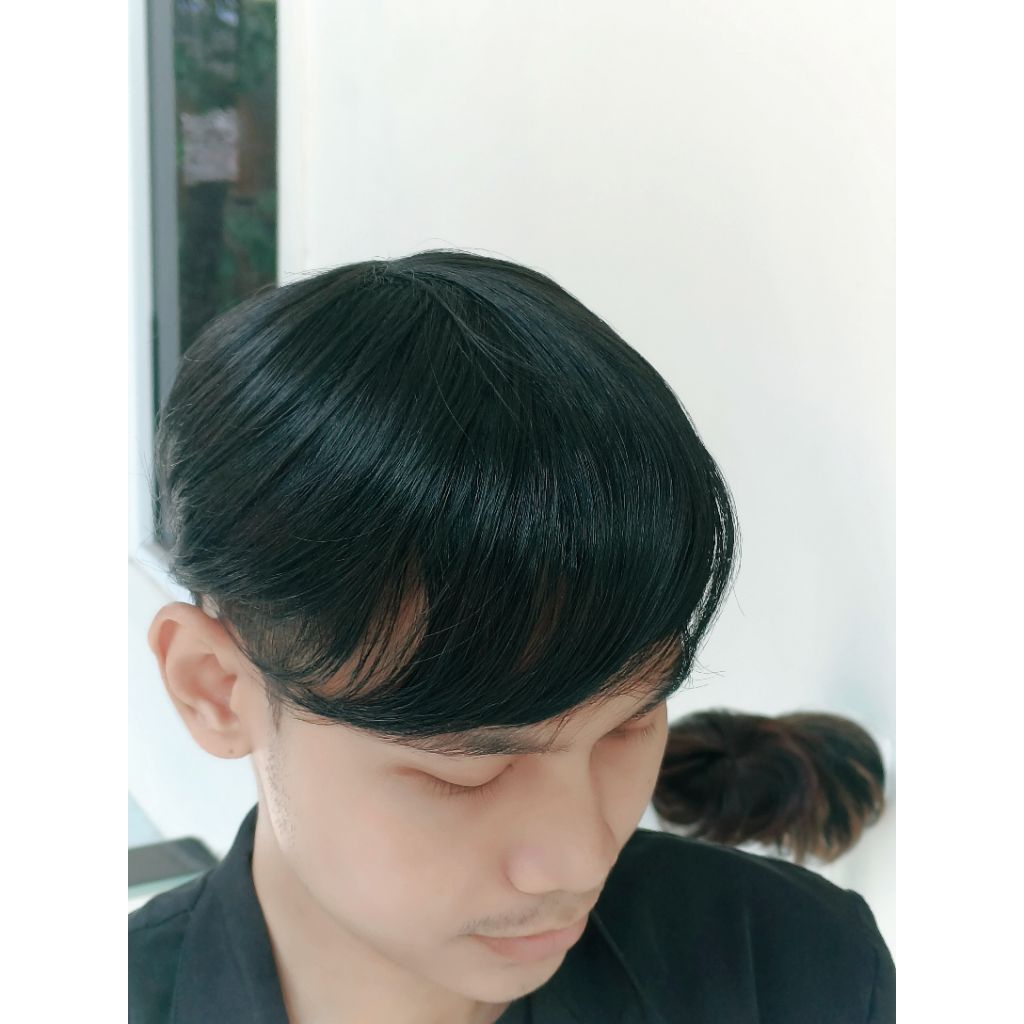 TERBARU WIG PENUTUP BOTAK PRIA /TOUPE PENUTUP BOTAK PRIA WARNA HITAM RAMBUT PENDEK