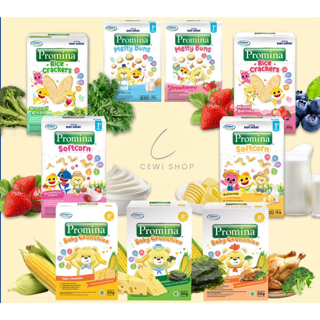 Promina Baby Crunchies, Promina Softcorn, Promina Rice Crackers, Promina Melty Buns, Promina Mi, Pro