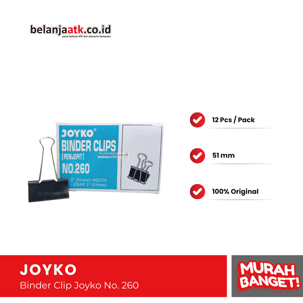 

Binder Clip Joyko No. 260 Ukuran 51 mm (2 inch)