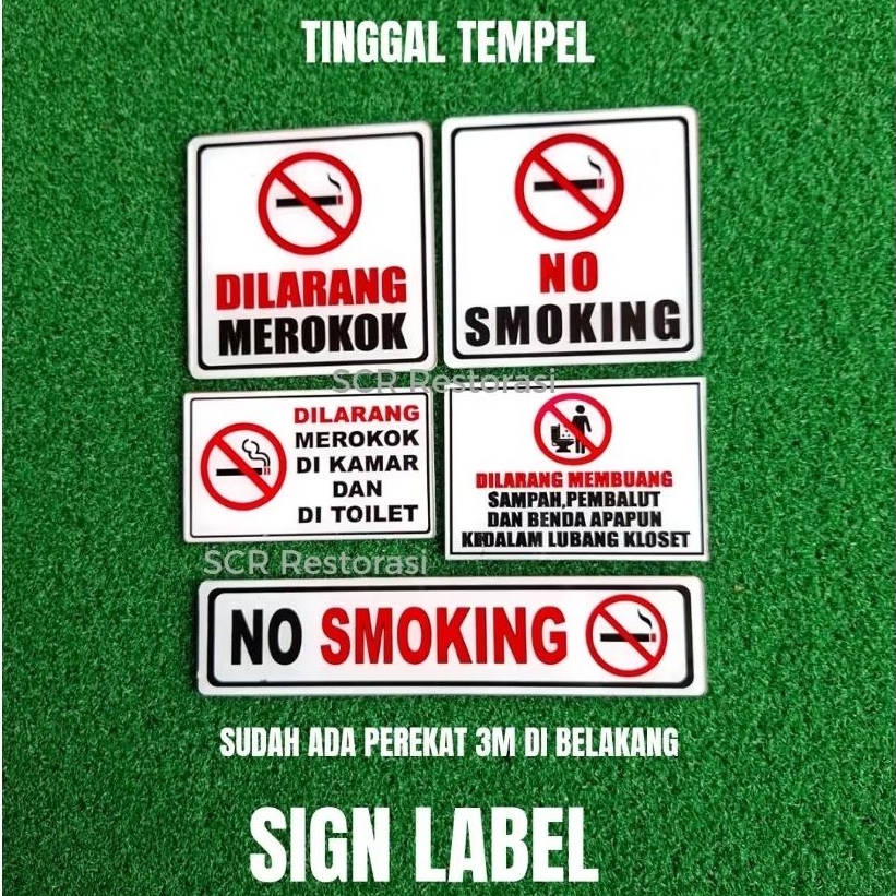 

Sign Label Akrilik Tulisan Penanda Ruangan No Smoking Dilarang Merokok Akrilik