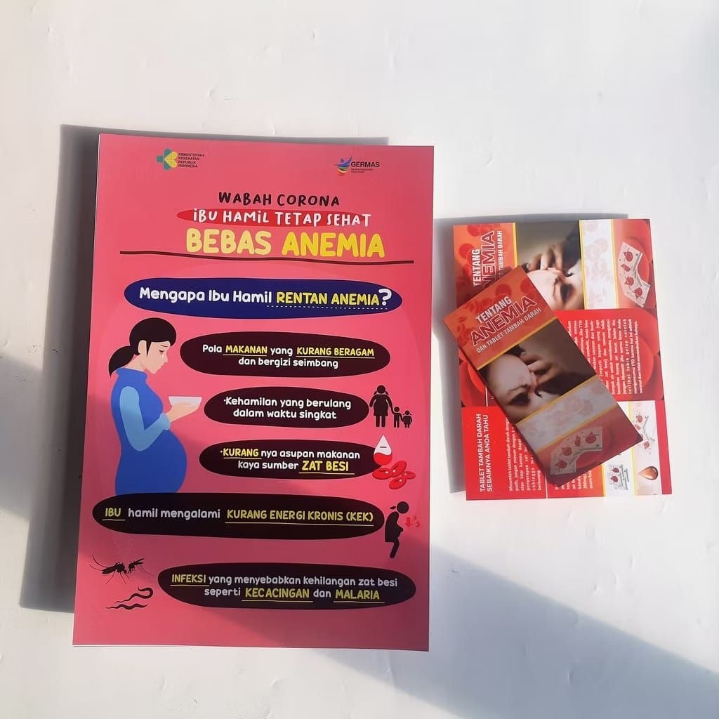 Poster Kesehatan BONUS Leaflet ANEMIA: Poster ANemia Ibu Hamil - Mengapa Bumil Rentan Anemia