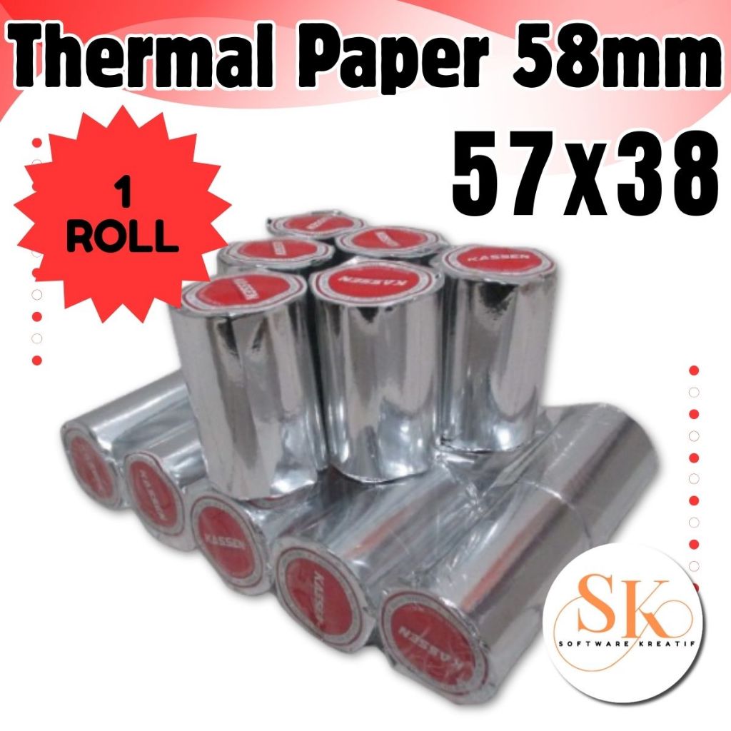 

Kertas Kasir Thermal 58mm (57x38mm)