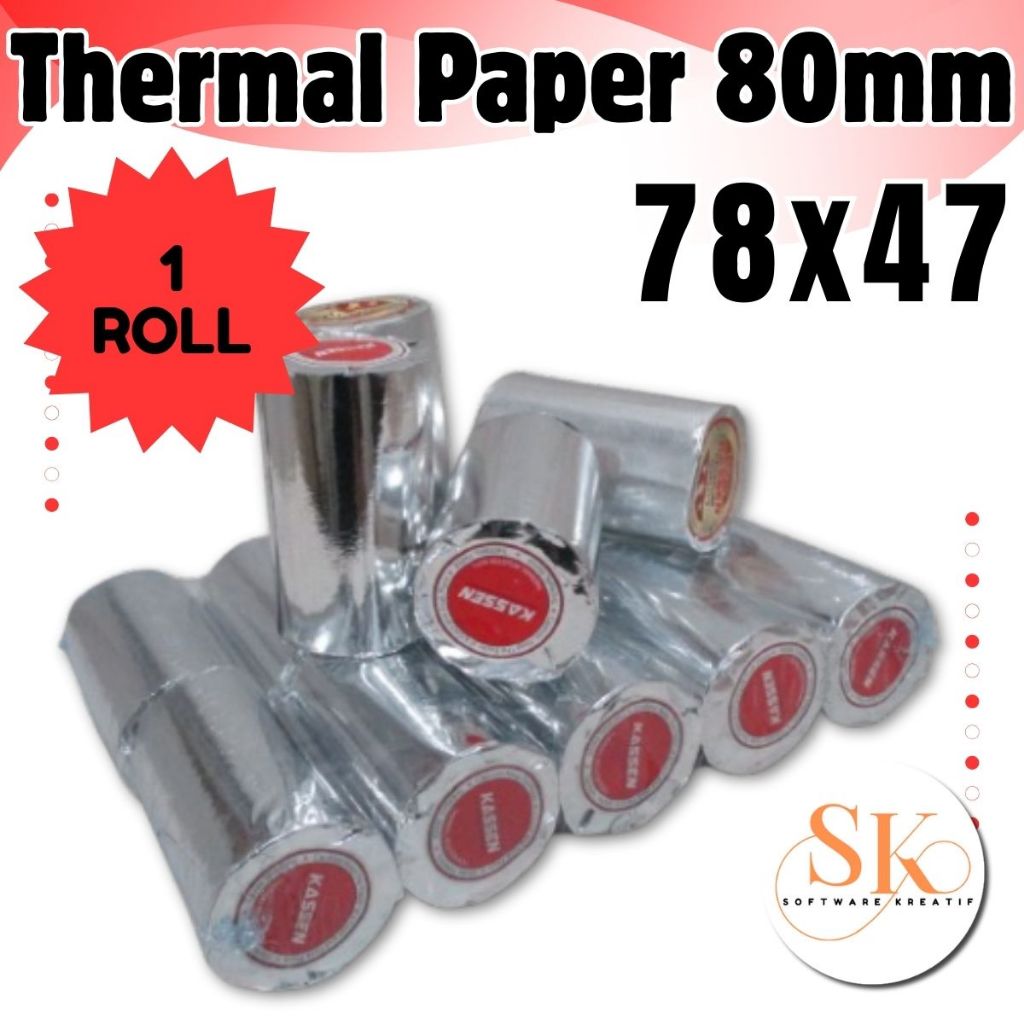 

Kertas Kasir Thermal 80mm (78x47mm)