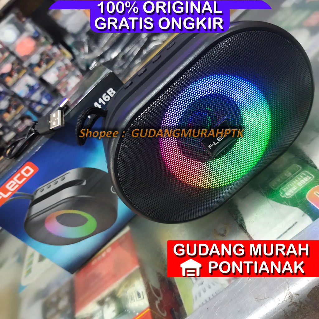 Speaker Bluetooth Portable FLECO salon Charge F-416B Super bass Warna Random Acak