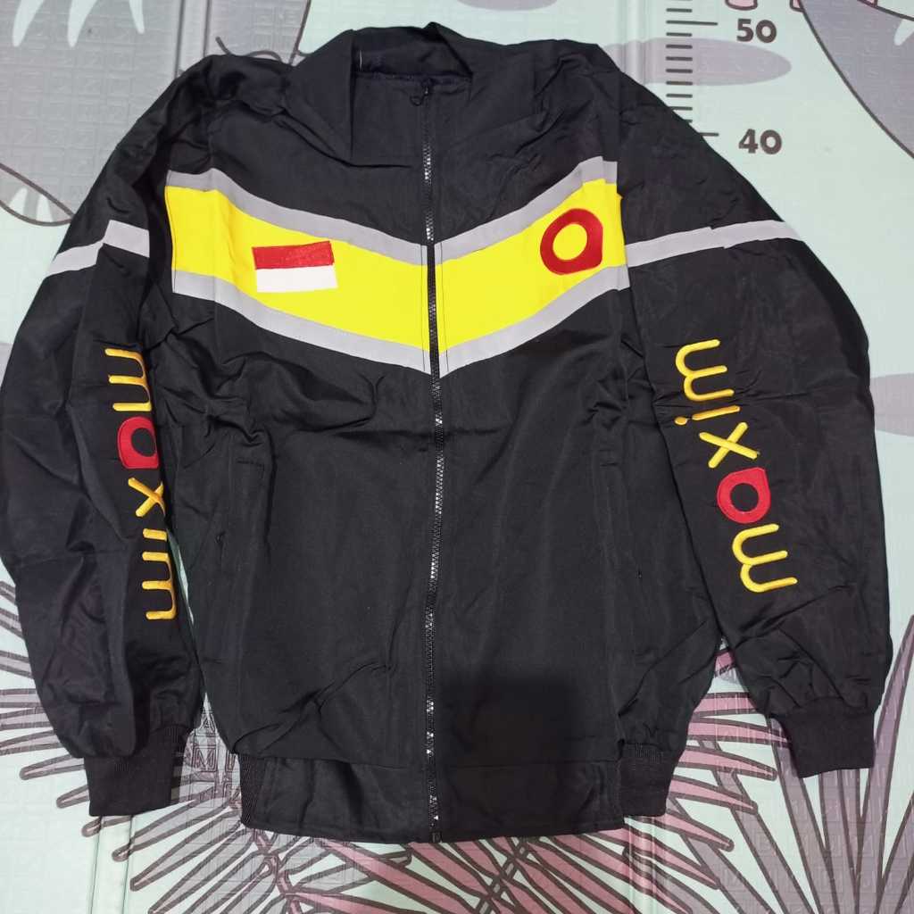 JAKET HITAM MAXIM VS HITAM POLOS BAHAN ANTI AIR READY 7XL