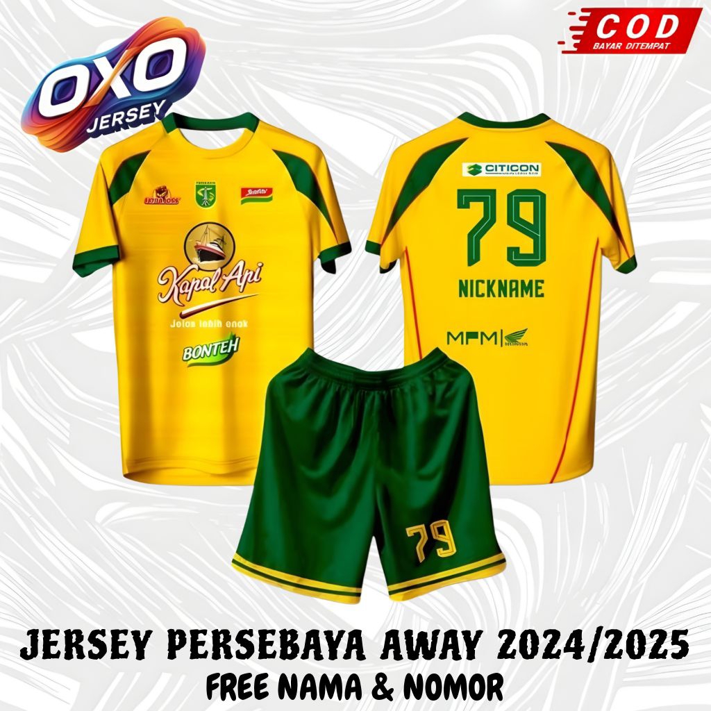 JERSEY PERSEBAYA AWAY 2025 CUSTOM FREE NAMA & NOMOR PUNGGUNG