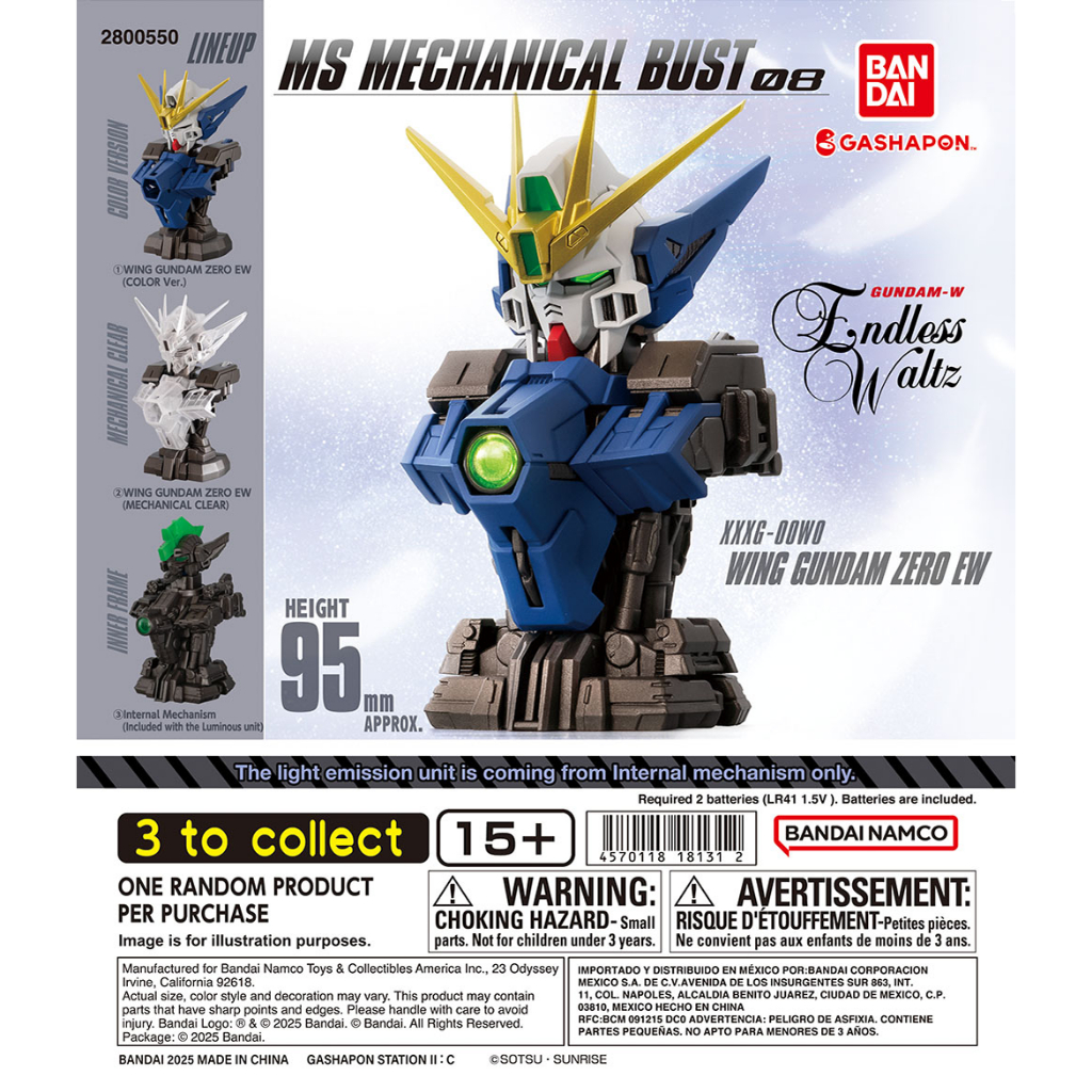 Gundam MS Mechanical Bust 08 Wing Gundam Zero EW Bandai Gashapon Gacha Capsule Toy Mainan Model Kit