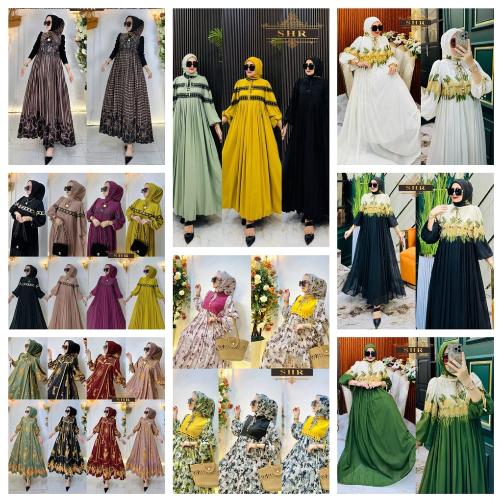 READYNew ORI SHRMididress list renda+bunga bangkok+2in1set(dress+hijab)Sabrina rantai+midi bunga sal