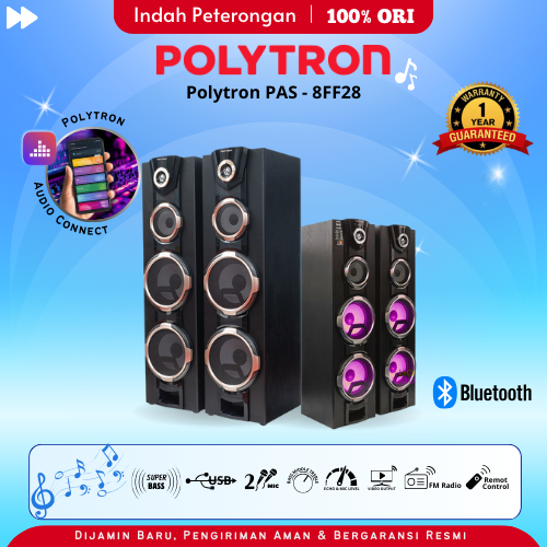 SPEAKER AKTIF POLYTRON PAS 8FF28 / SPEAKER AKTIF BLUETOOTH / PENGERAS SUARA / SPEAKER GARANSI RESMI/