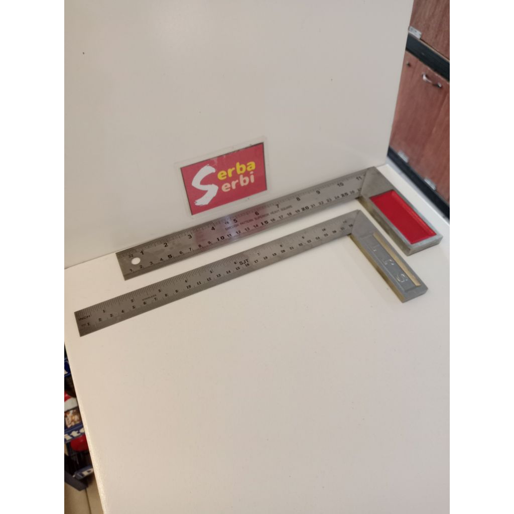 (SIKU TUKANG) Penggaris siku tukang perkakas