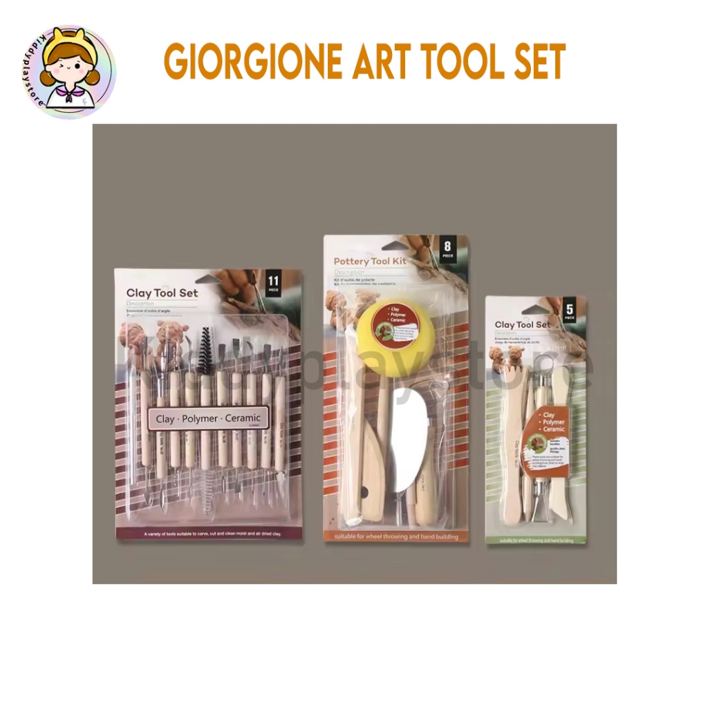

Giorgione Art Tool Set Alat Ukir Tanah Liat / Modelling Clay / Peralatan Seni / Pisau Palet Plastik
