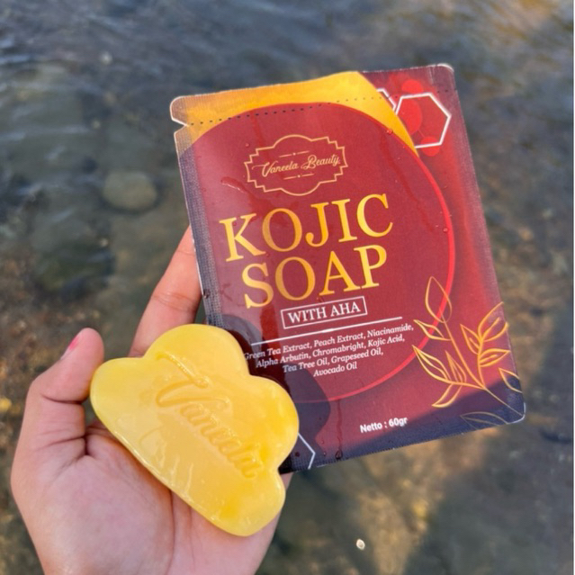 (60gr) AHA KOJIC SOAP By Vaneela Beauty Bpom 10x Active ingredients pencerah