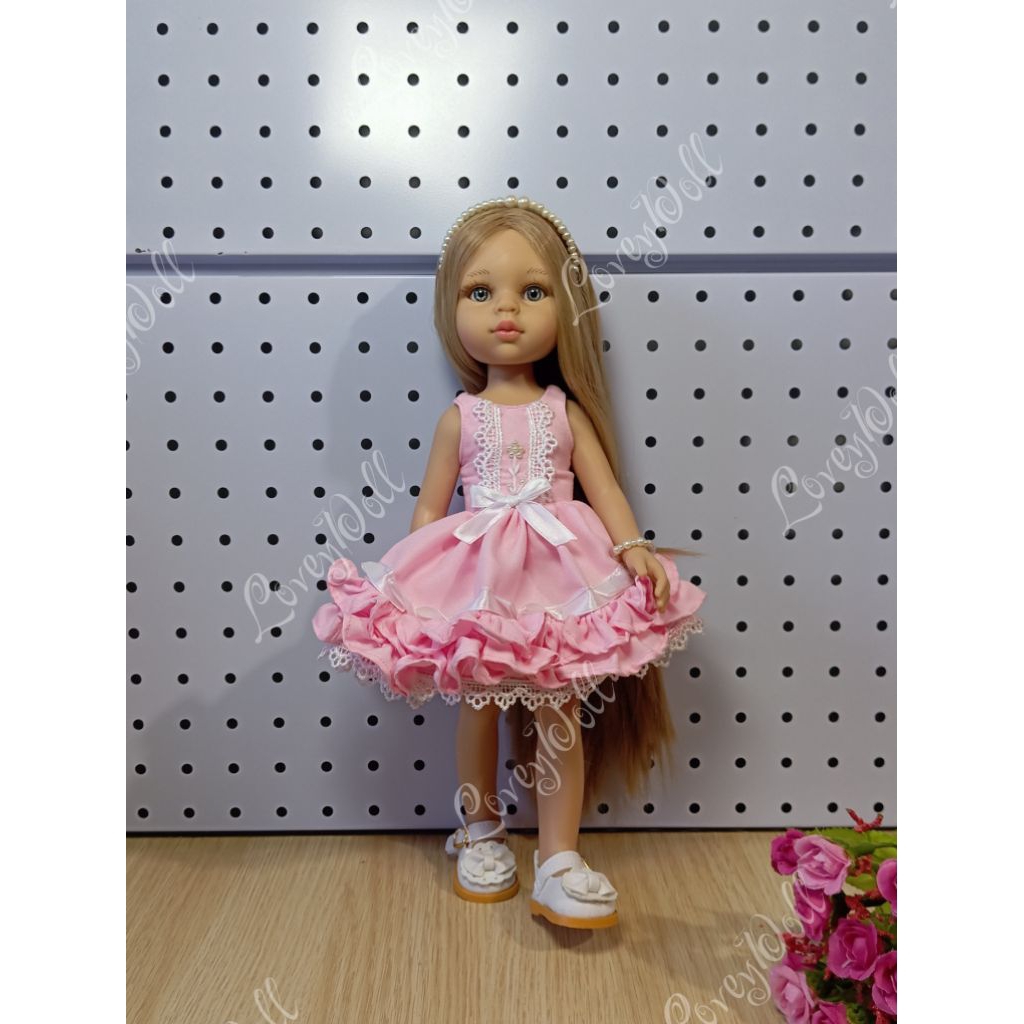 LoveyDoll Baju Boneka Paola Reina Pink Curly Dress