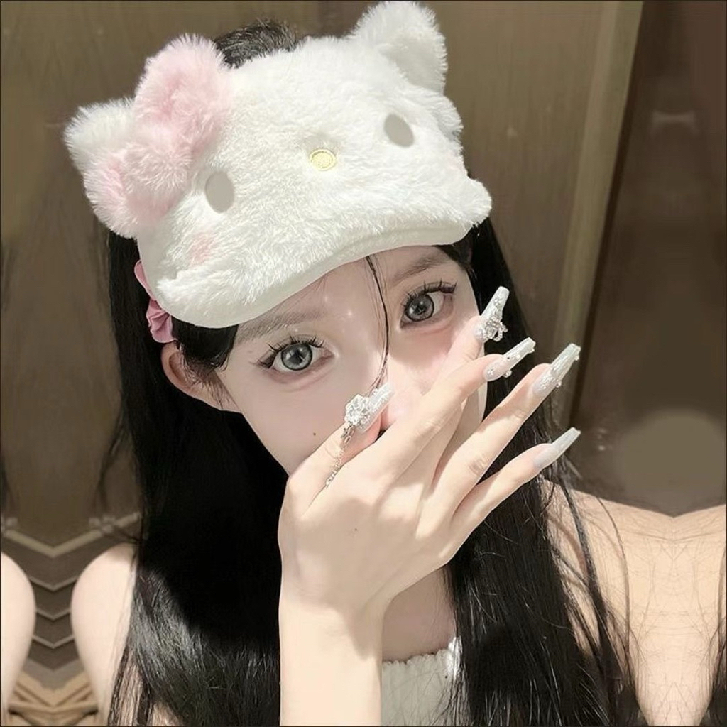 [PREORDER] HelloKitty & Cinnamoroll Plush Eye Mask – Lucu & Nyaman untuk Tidur