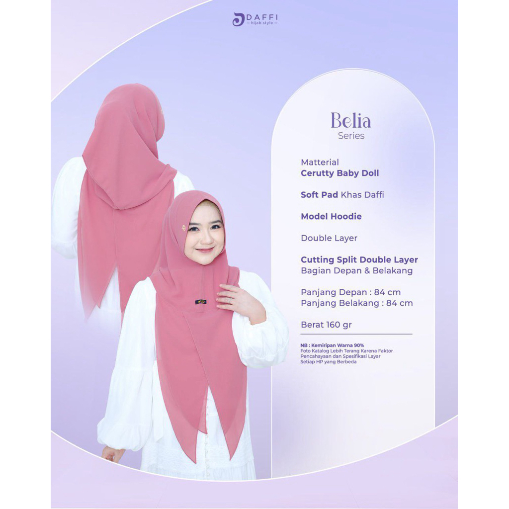 [ORIGINAL DAFFI] ~ KHIMAR HOODIE BELIA / KHIMAR CERUTY PUTIH HOODIE / HIJAB HOODIE CERUTY