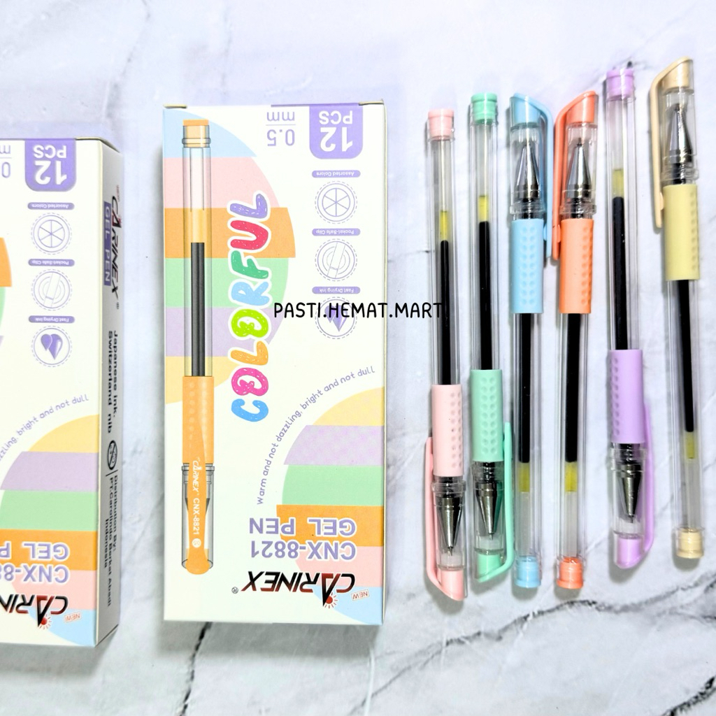 

Pulpen Gel Carinex | Hitam 0.5MM | 3 - 12 PCS| Pena Gel Hitam CNX 8820 / CNX 8821