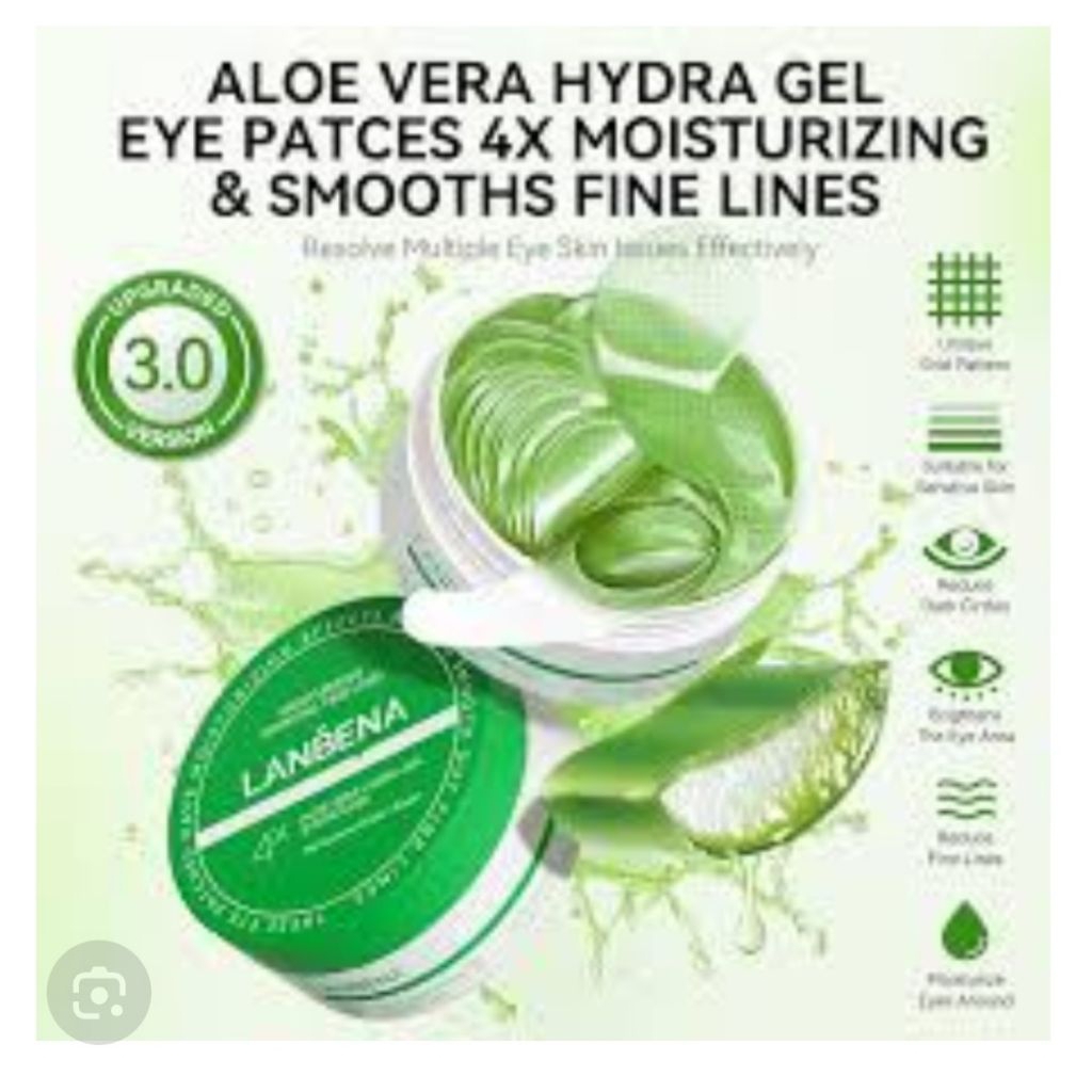 LANBENA ALOE VERA HYDRA-GEL EYE PATCHES MOISTURIZING SMOOTHS FINE LINES
