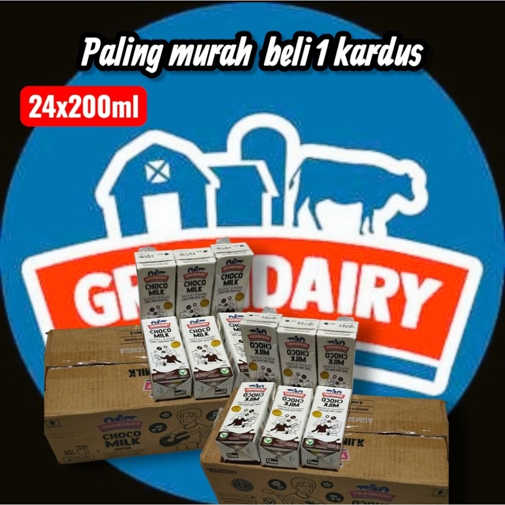 

PALING MURAH Grandairy rasa cokelat dengan volume 200ml. PER KARDUS 24x200ml.