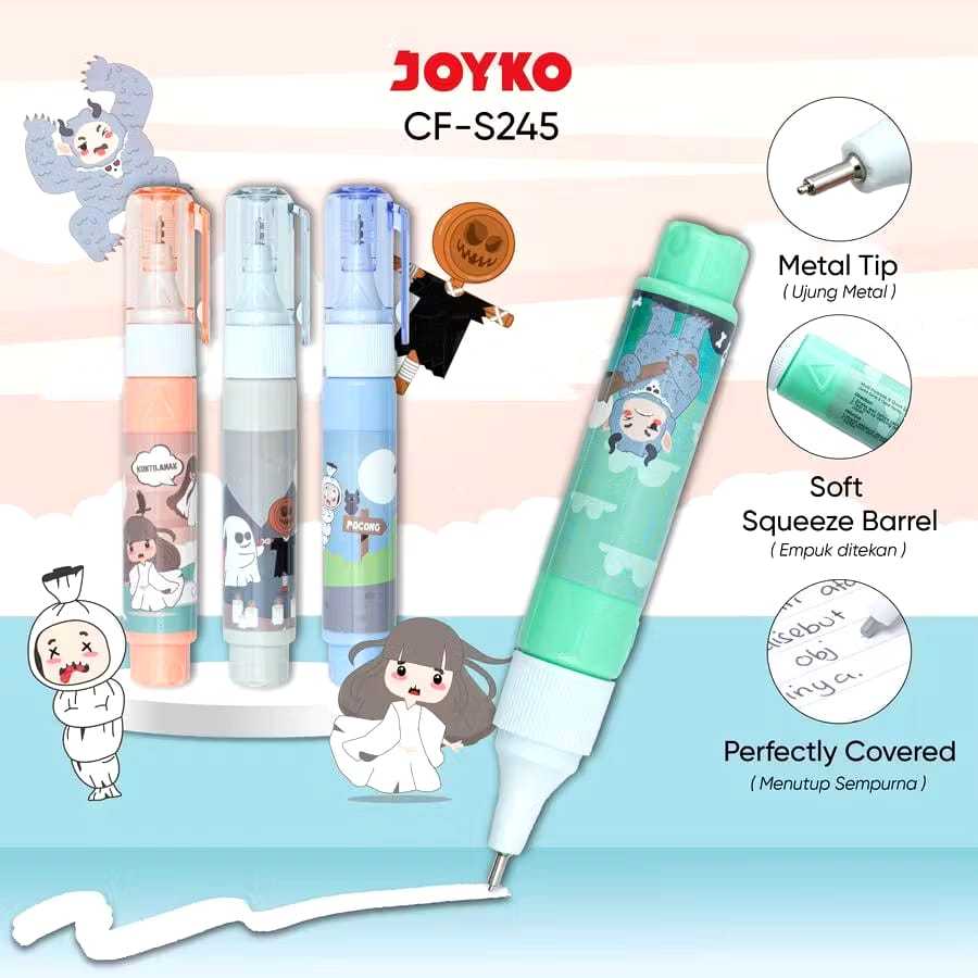 

(2PCS)Correction Fluid Cairan Koreksi Penghapus Cair Joyko CFS245