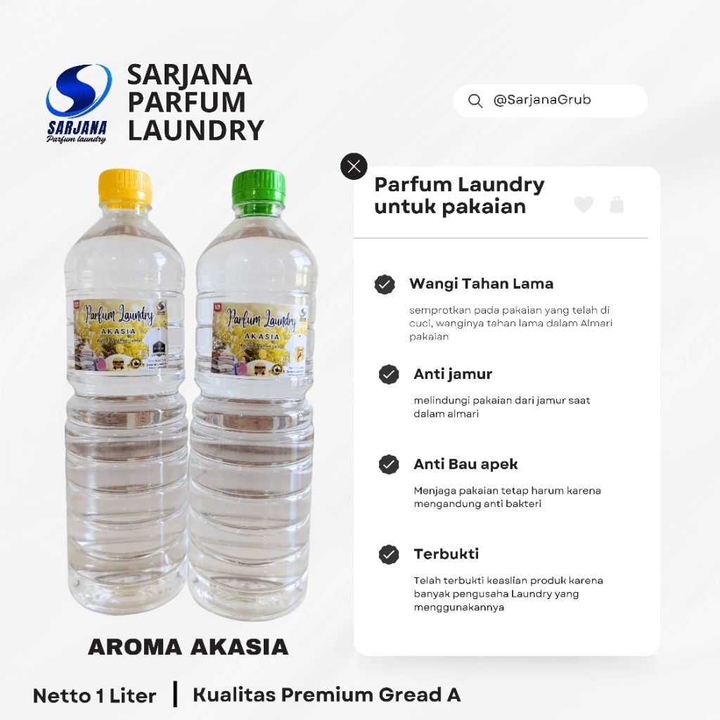 Parfum Laundry Aroma Akasia | Premium Gread A | Original 100% wangi Strong khas bunga akasia tahan l