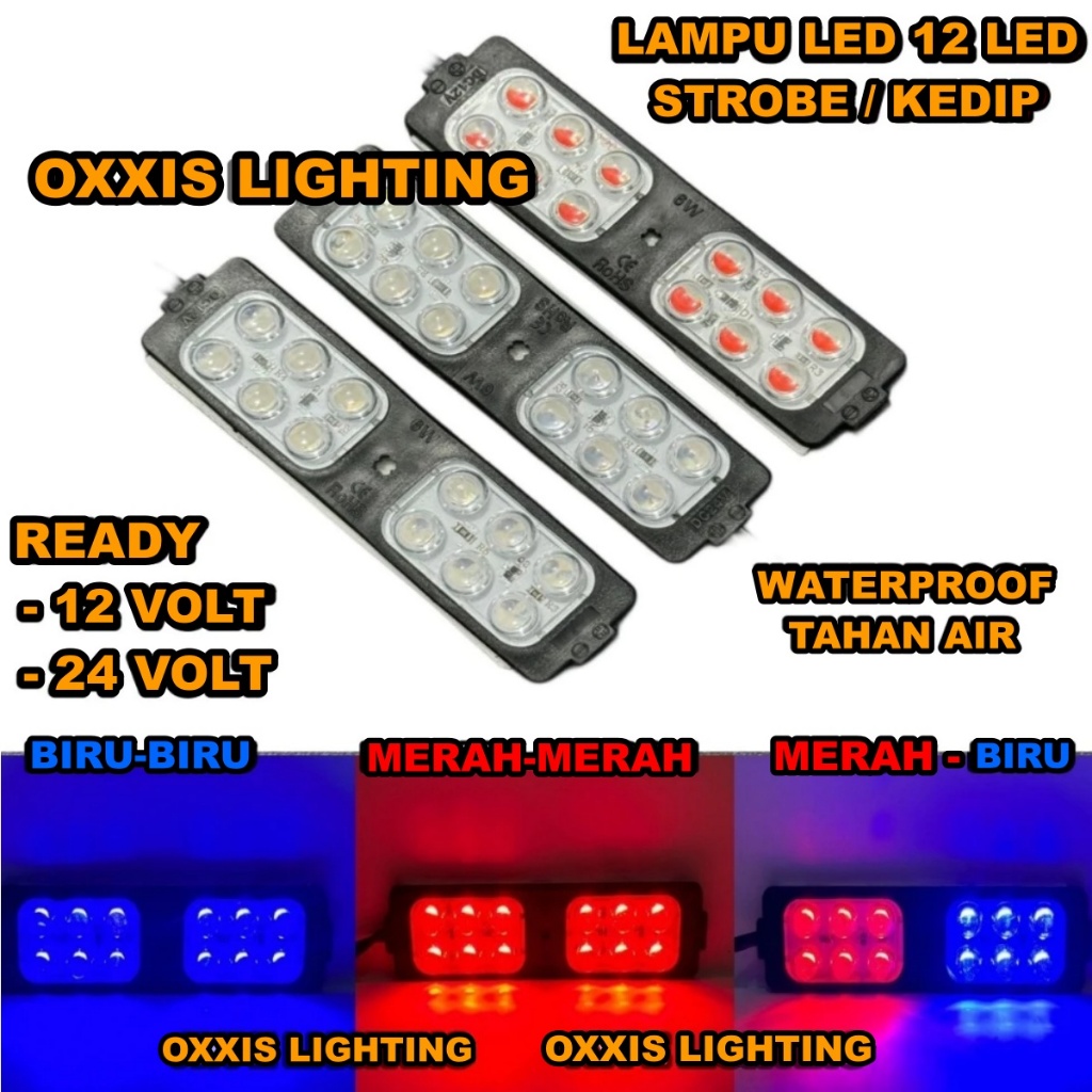 Lampu Led Plasma 12 Led Mata Flash Kedip Lampu Kolong 12 Volt / 24 Volt Motor Truck Kedap Kedip...