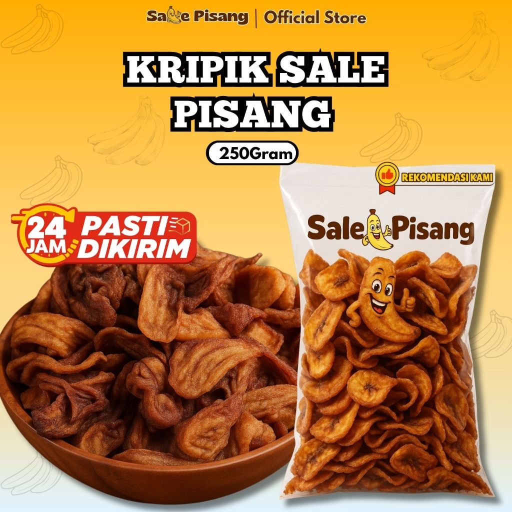 

250 Gram Keripik Sale Pisang Kering Oven Kripik Manis Madu Gurih Renyah Alami Tanpa Gula Tambahan