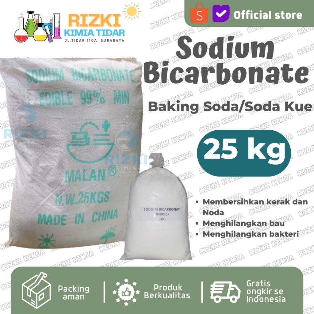 

Natrium Bicarbonat NABIC Soda Kue Baking Soda Pembersih Penghilang Noda 25 kg