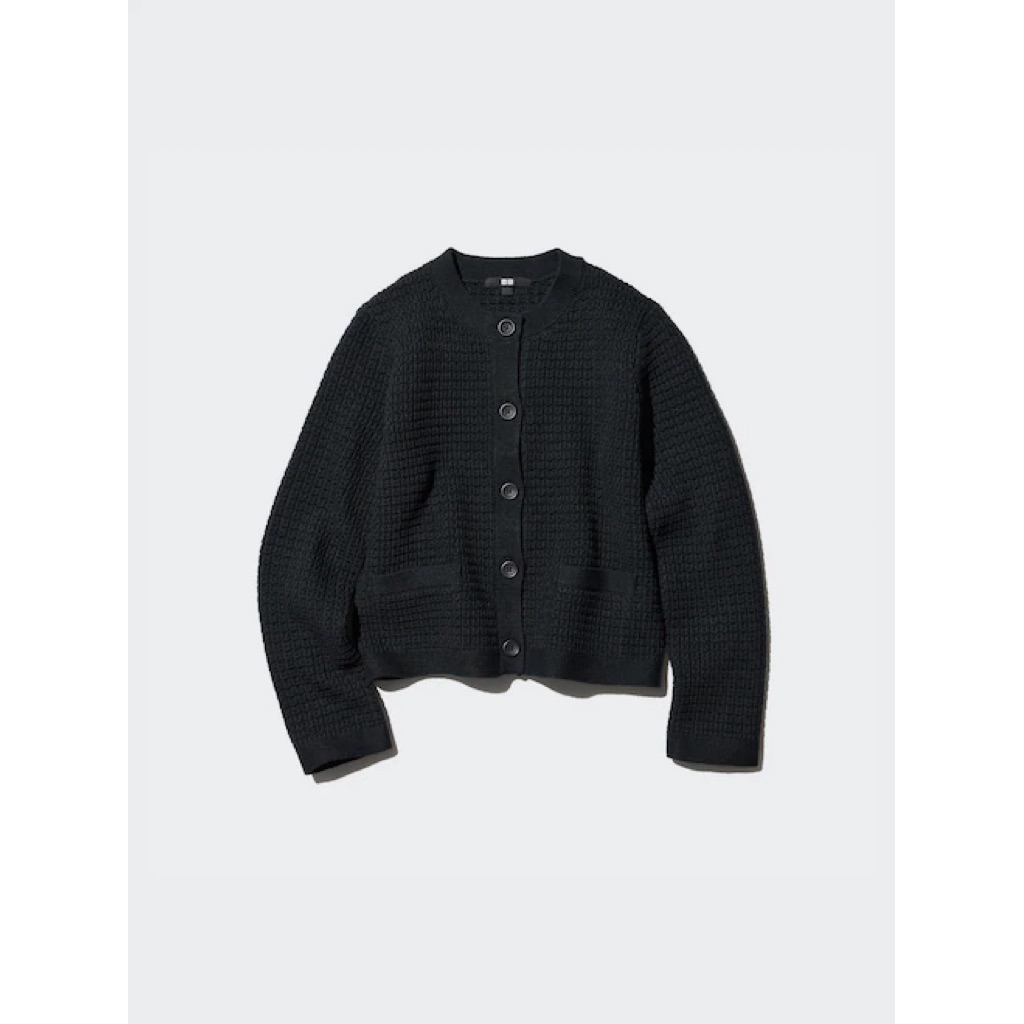 Uniqlo-Preloved Jaket Pendek Rajut-Jaket Tweed Wanita Uniqlo