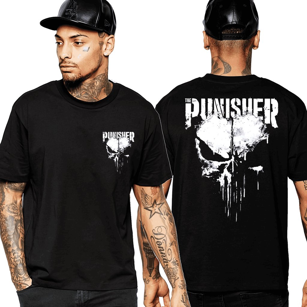 Kaos The Punisher Pria Cotton Combed 24s S M L XL 2XL 3XL 4XL Premium Unisex T Shirt Marvel
