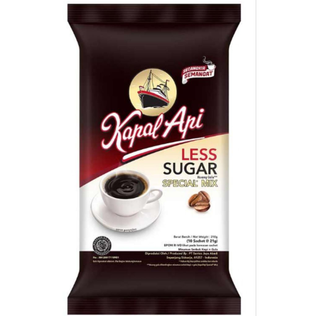 

Kapal Api Less Sugar Special Mix 10×21 g