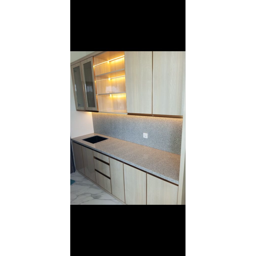 Top table Granit Starwhite meja dapur custom