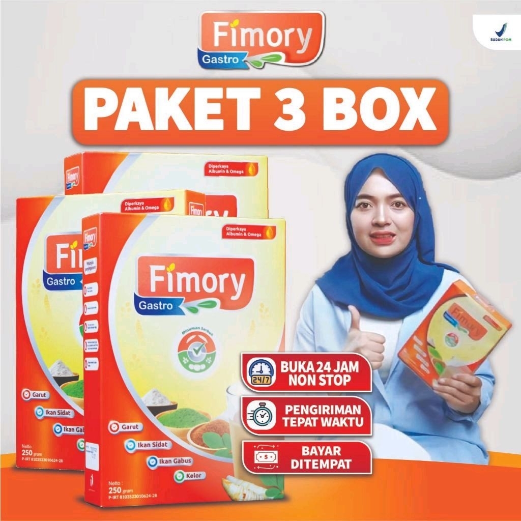 

Paket 3 Box Fimory Gastro Solusi Atasi Asam Lambung Dan Gerd Minuman Nutrasetikal Terbuat Dari Umbi Garut Asli