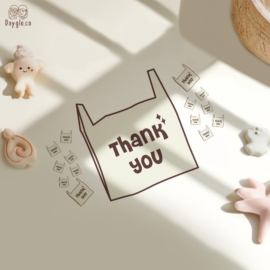 

[DAYGLO] 48 Pcs Sticker Label Thank You | Stiker Thank You Bingkisan | Makanan | Minuman