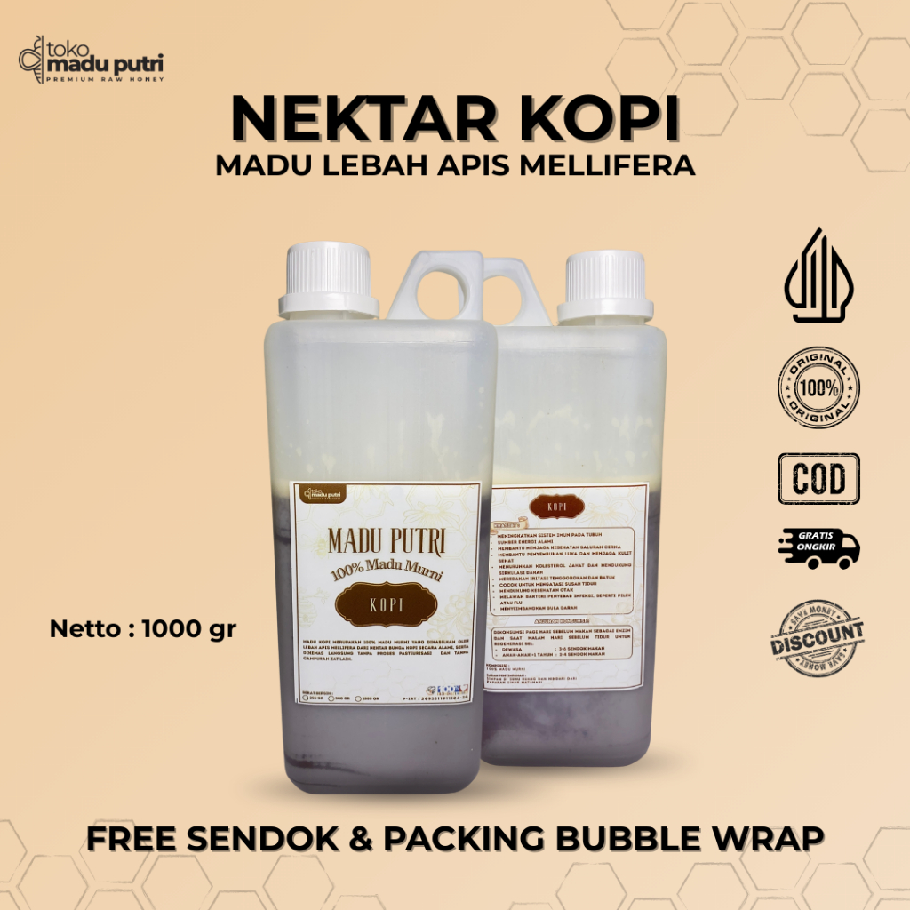 

[100% Alami] Madu Mentah Asli Murni Grade A Nektar Kopi Raw Honey