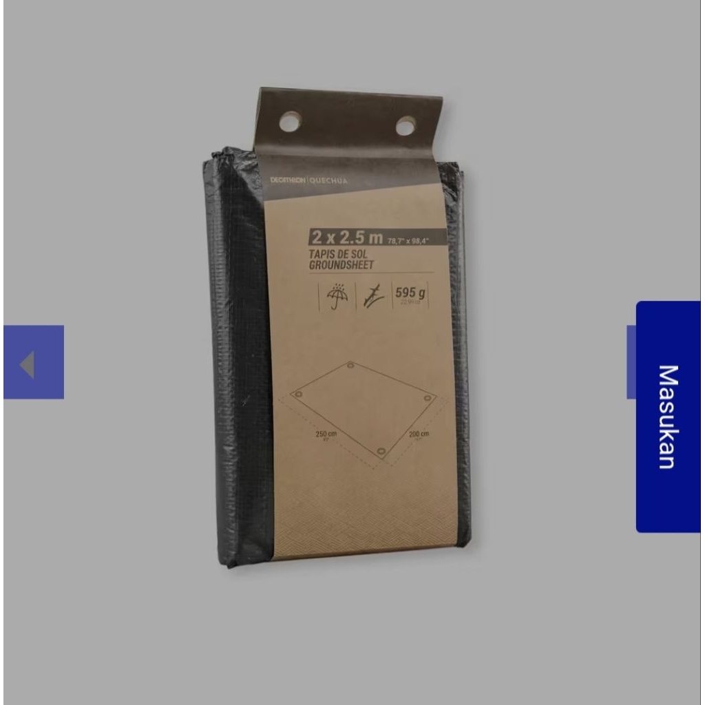 Terpal Tenda Camping Anti Air 2 x 2.5M Decathlon Quechua