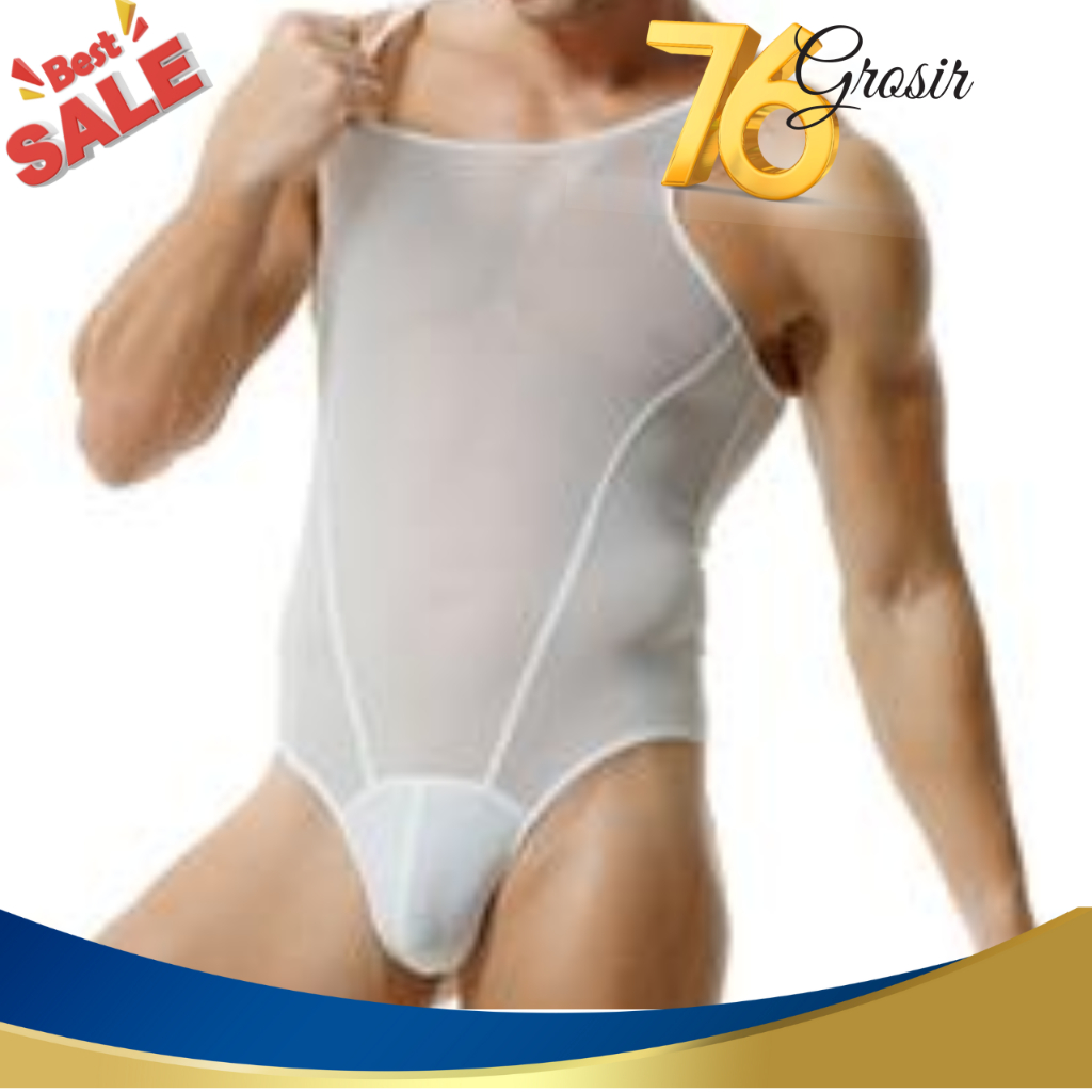BODYSUIT PRIA SEMI TRANSPARENT TERJAMIN BEST