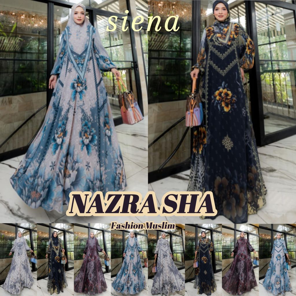 (pN) ALYA SIENA LAREESA  Baju Dress Gamis Set Syari Muslimah Siena Series By Alya Syari. Nazra Sha