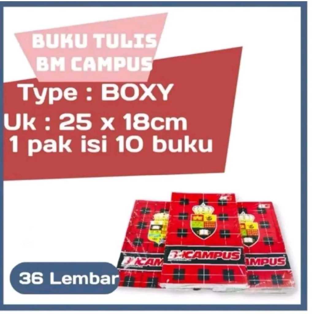 

Buku Tulis BMB/BMC Campus 36 Lembar (1 pack Isi 10 Buku)