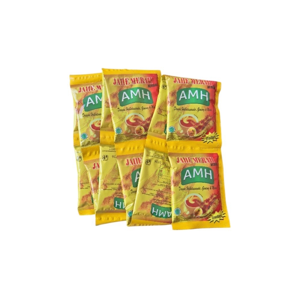 

JAHE MERAH ASLI AMH HERBAL GINGSENG MADU 1 RENCENG 10 SACHET